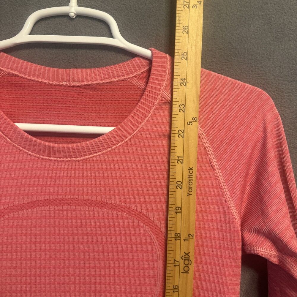Lululemon Swiftly Tech L/S Rugby Stripe Tonal‎ Heathered Boom Juice Size 6 Pink - Picture 6 of 7